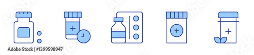 medicine, pills. Medicine Icon vector illustration. Line Duotone style. Editable stroke.-4