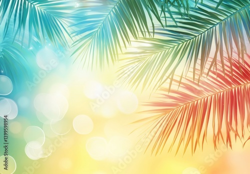summer background with palm trees