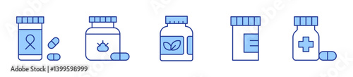 medicine, supplement. Medicine Icon vector illustration. Line Duotone style. Editable stroke