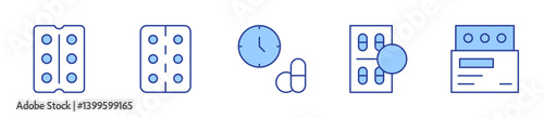 pill, medicine, pills. Medicine Icon vector illustration. Line Duotone style. Editable stroke.-1