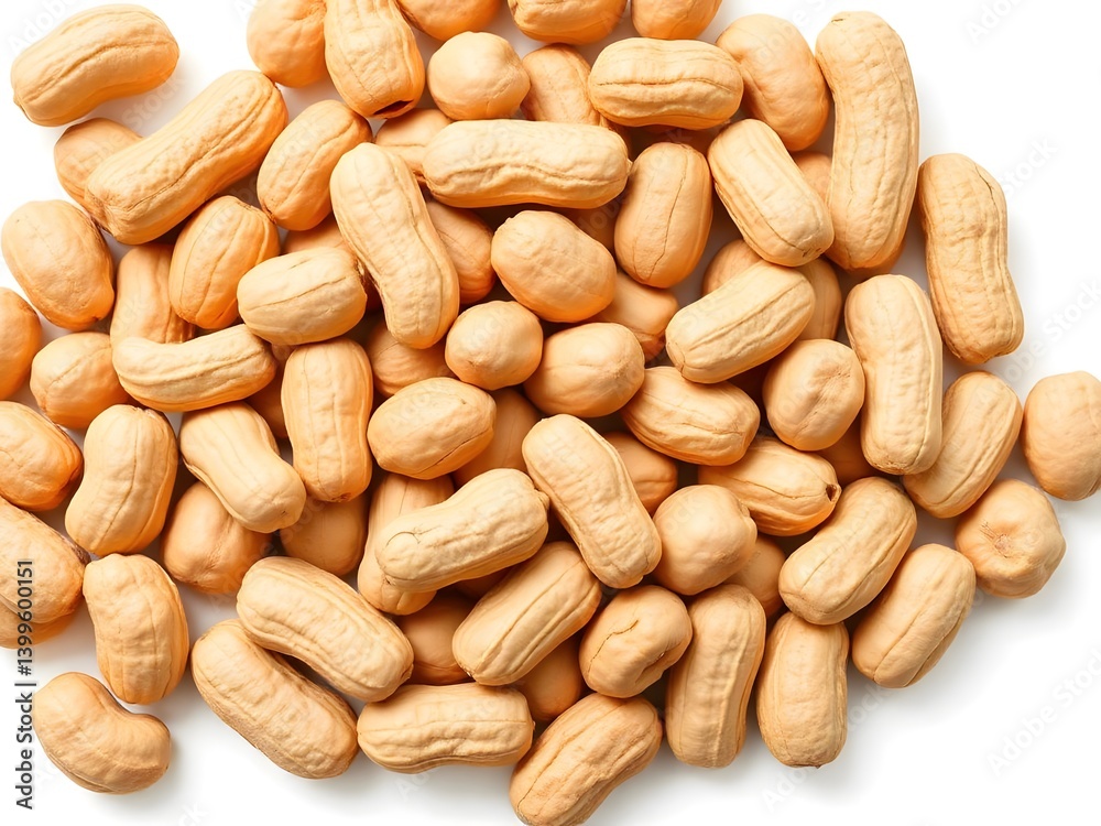 Heap of Whole Unshelled Peanuts on White Background – High Resolution Isolated Nut Image for Food Packaging, Nutrition, and Snack Advertising Design Heap of Whole Unshelled Peanuts on White Background – High Resolution Isolated Nut Image for Food Packaging, Nutrition, and Snack Advertising Design