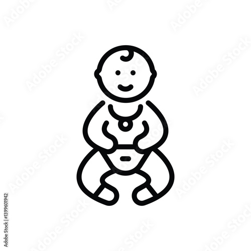 Black line icon for newborns