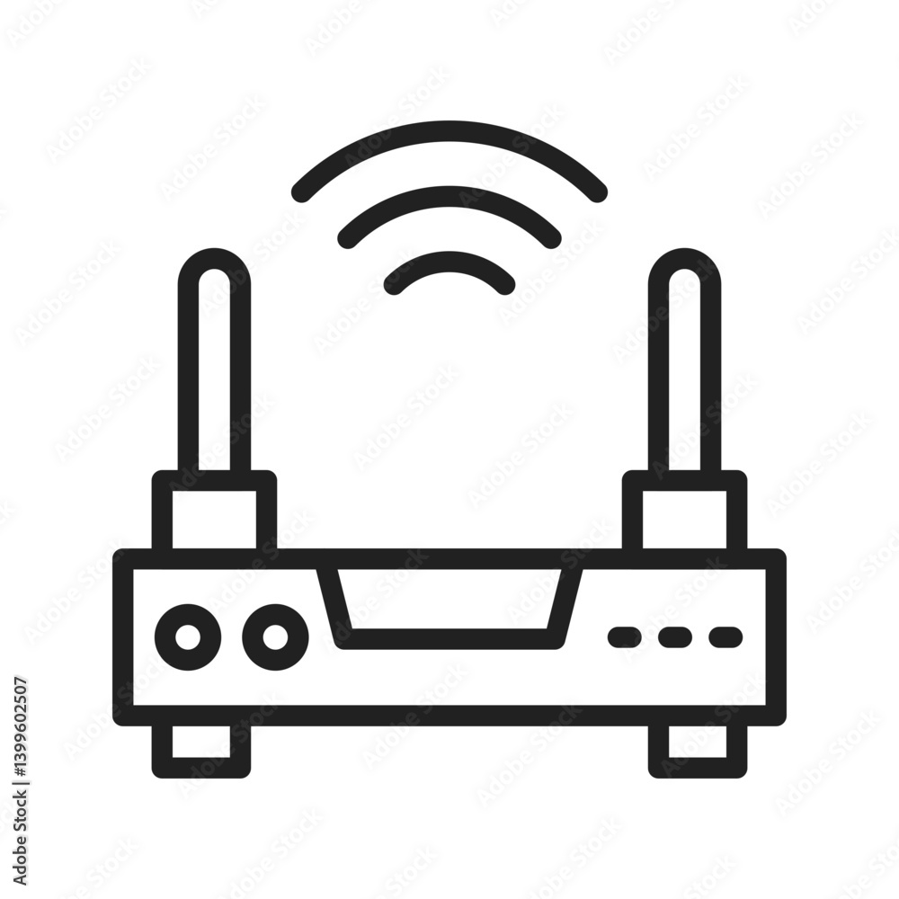 Router Device icon vector image. Suitable for mobile apps, web apps and print media. Router Device icon vector image. Suitable for mobile apps, web apps and print media.