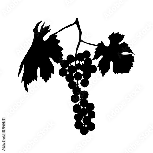 Grape Vine Silhouette - Black & White