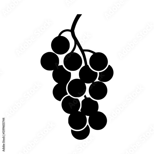 Grape Vine Illustration - Black Silhouette