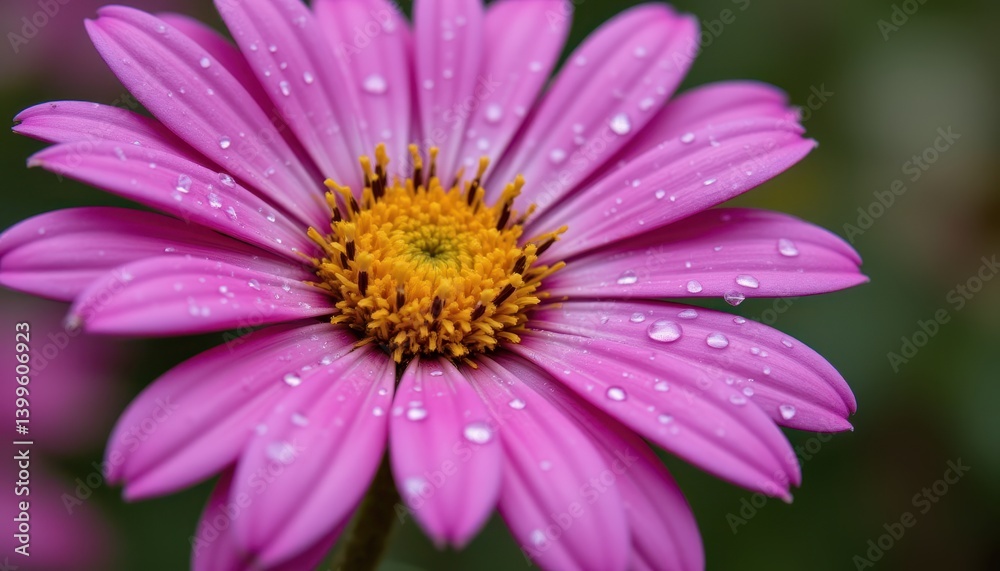 Macro photo of an alpine flower, its petals covered in delicate morning dew droplets. Macro photo of an alpine flower, its petals covered in delicate morning dew droplets.