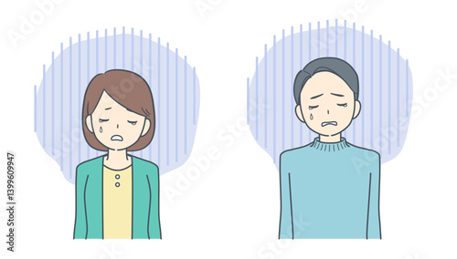 悲しそうに俯く男性と女性