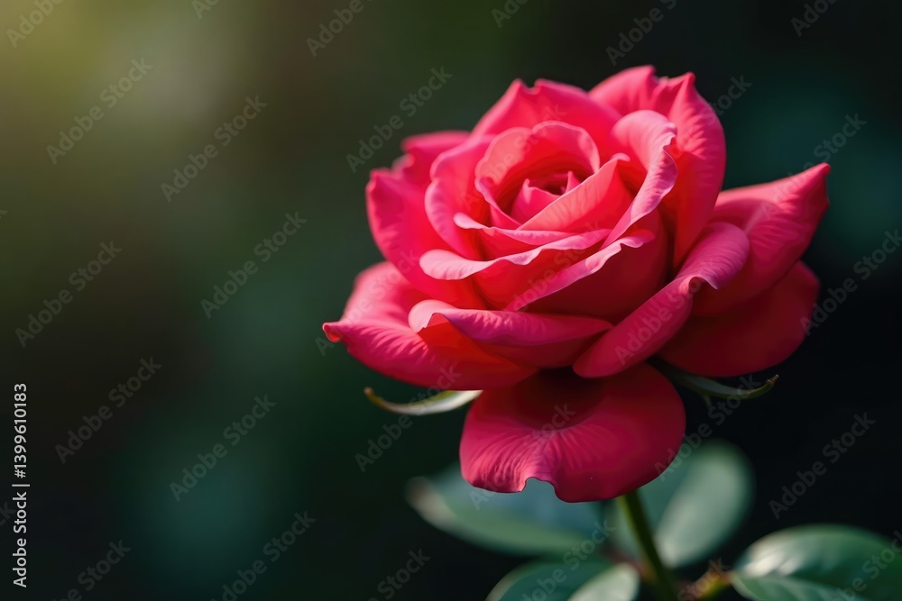 Single rose in full bloom with velvety soft texture, velvet, full Single rose in full bloom with velvety soft texture, velvet, full