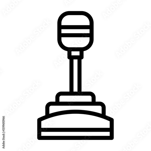 transmission  outline icon. gear shift black line illustration.