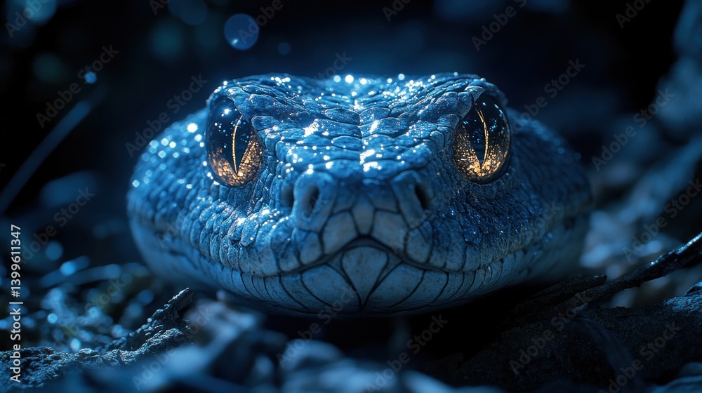 Night Serpent: A Close Encounter with a Mystical Blue Snake Night Serpent: A Close Encounter with a Mystical Blue Snake