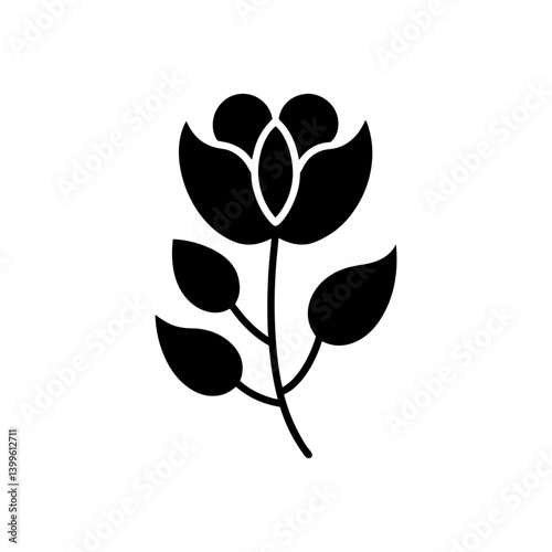 Sweet Pea Flower Icon Vector Illustration for Digital Design