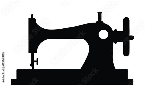 Sewing Machine black symbol, Sewing Machine silhouette vector