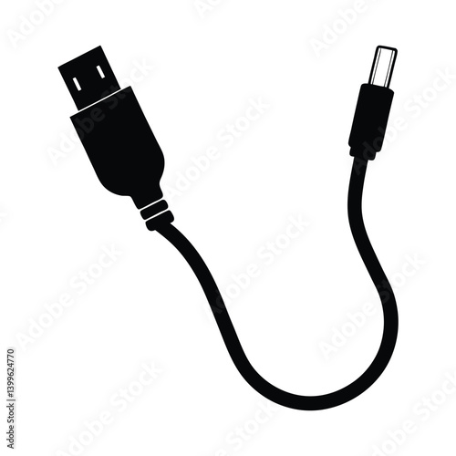 usb cable vector on white background