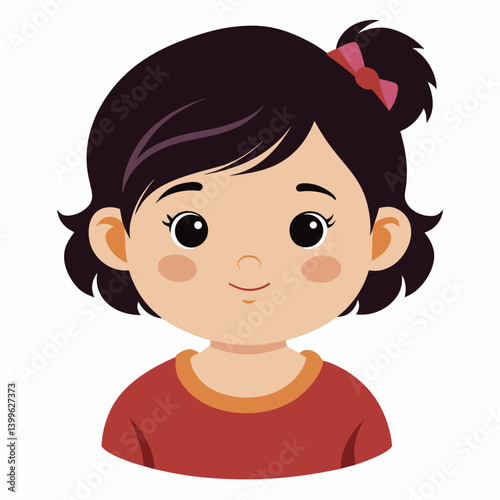 portrait, toddler, girl, black hair, cute, smiling, child, kid, baby, white background, happy, adorable, sweet, little girl, bow, hair bow, hairstyle, close-up, childhood, face, expression, cheerful, 