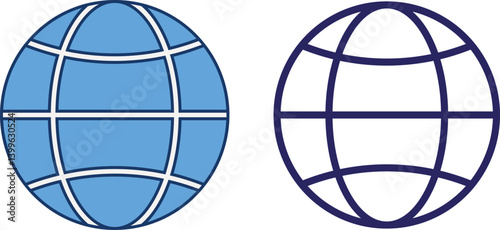 A clean and modern website icon representing internet access, online presence, or navigation. Available in multiple colors, perfect for web design, www buttons, and digital interfaces.