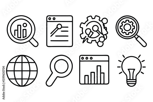 seo search engine optimization blue editable strok