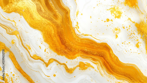 Gold and white marble background with golden veins
