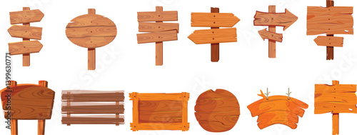 Signboard collection wooden vector file.