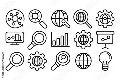 seo search engine optimization blue editable strok