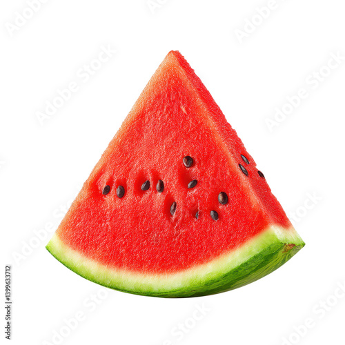 Fresh slice of watermelon with seeds. Concept of summer, fruit, and healthy eating.