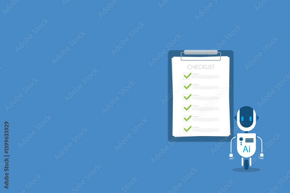 AI chatbot with online checklist for to-do list assistants task planning concept AI chatbot with online checklist for to-do list assistants task planning concept
