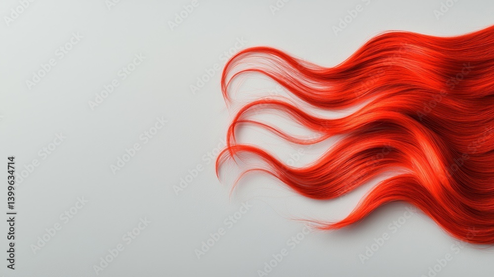 Bright Red Hair Flowing Elegantly Against a Soft Background for Vibrant Artistic Themes Bright Red Hair Flowing Elegantly Against a Soft Background for Vibrant Artistic Themes