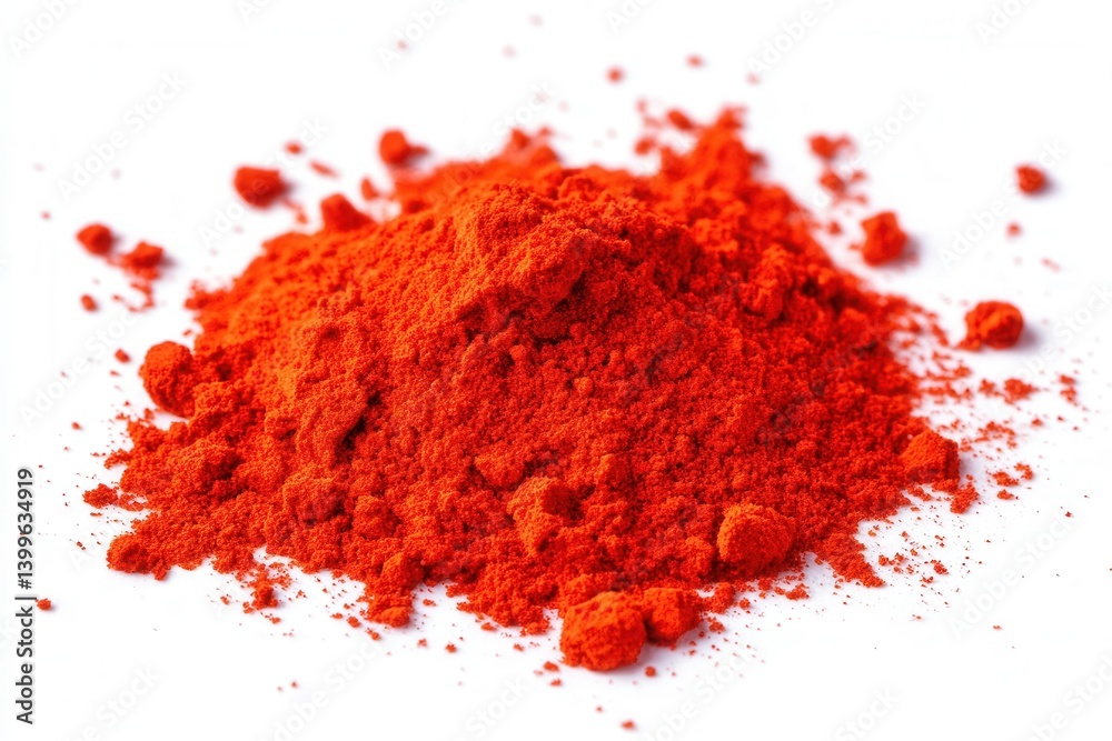 A vibrant red powder splash on white, perfect for abstract texture photography and spice imagery A vibrant red powder splash on white, perfect for abstract texture photography and spice imagery