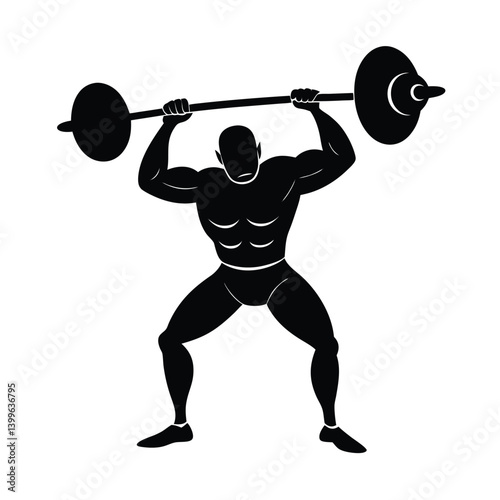 Weightlifter Pose Dynamic Vector Art