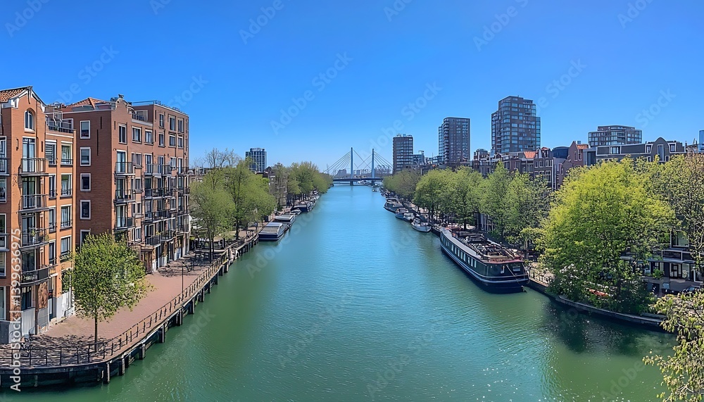 Fototapeta premium Dutch Canal Cityscape