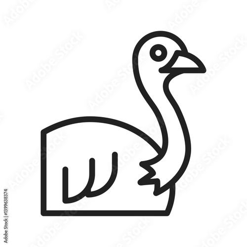 Ostrich icon vector image. Suitable for mobile apps, web apps and print media.
