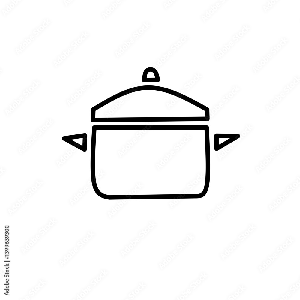 Obraz premium Kitchenware line icon cookware trendy design