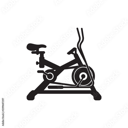 Stationary bike icon,for fitness isolated on vector graphics