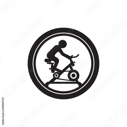 Stationary bike icon,for fitness isolated on vector graphics