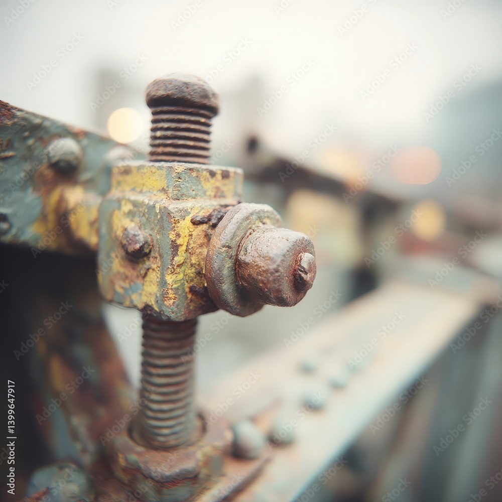 Rusty Metal Bolt Aged Industrial Texture Weathered Steel Closeup Detail Rusty Metal Bolt Aged Industrial Texture Weathered Steel Closeup Detail