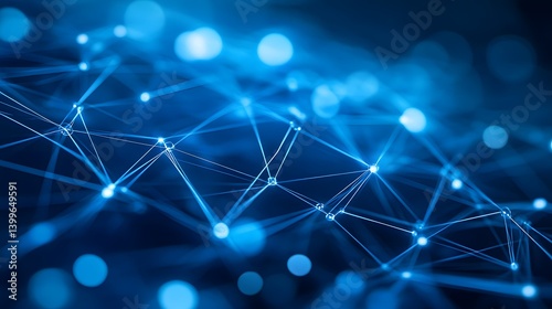 Futuristic Digital Interface with Glowing Elements – Abstract High-Tech Cyber Network and Blurry Data Processing Background