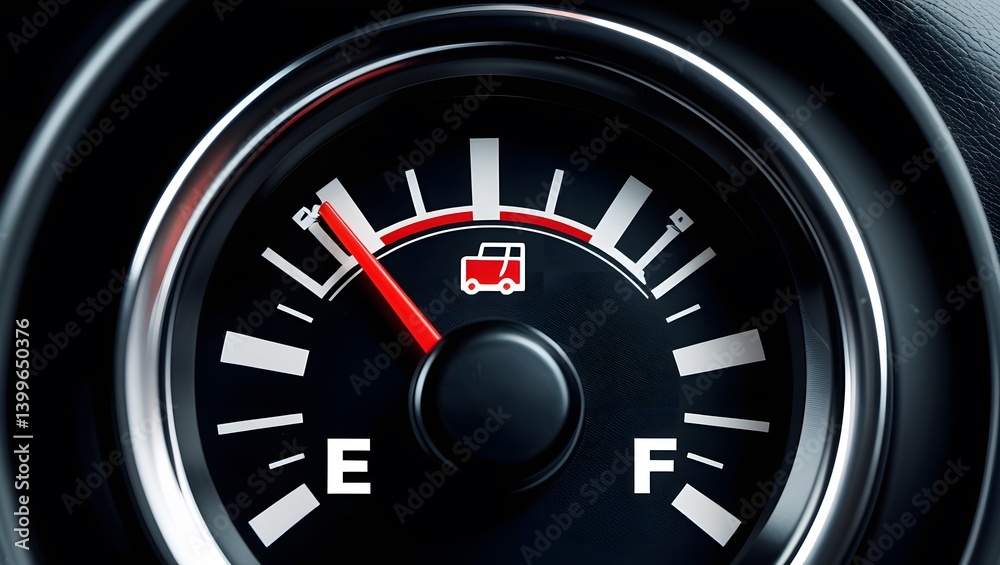 Close-Up View Of A Fuel Gauge Inside A Vehicle Close-Up View Of A Fuel Gauge Inside A Vehicle