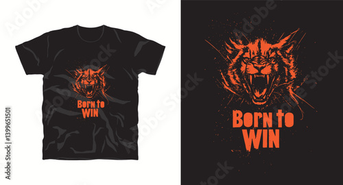 Born to win motivational typography t-shirt design print
