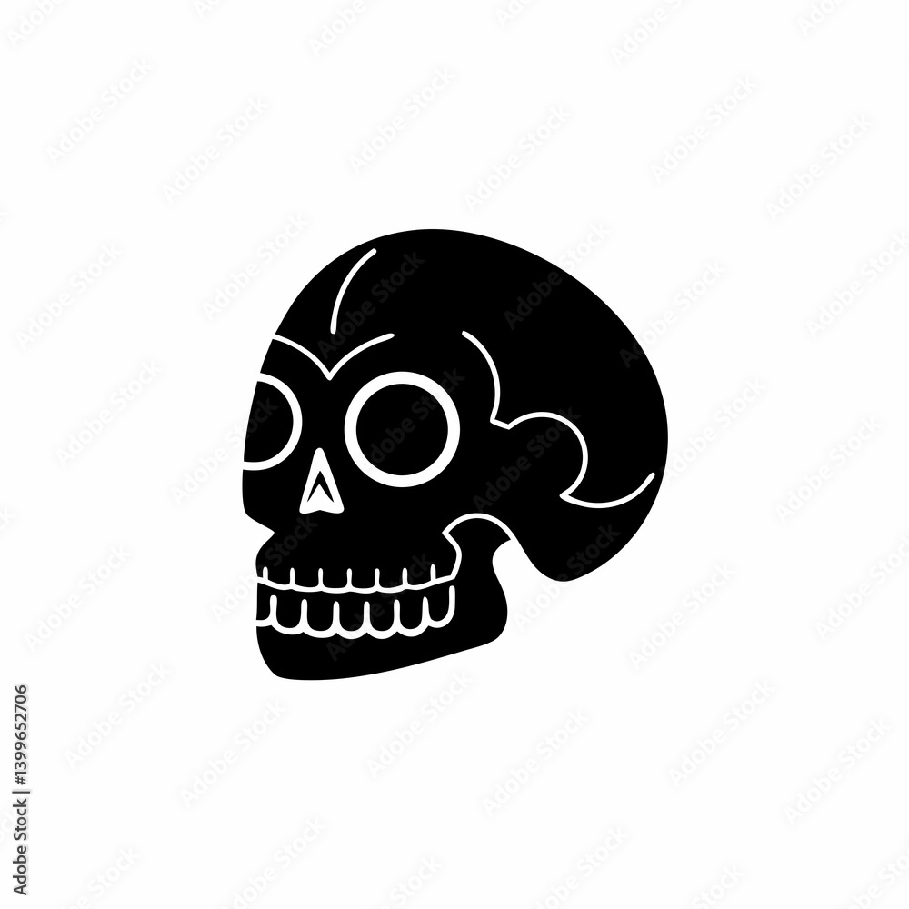 Fototapeta premium creative details Skull Icon Vector Illustration 
