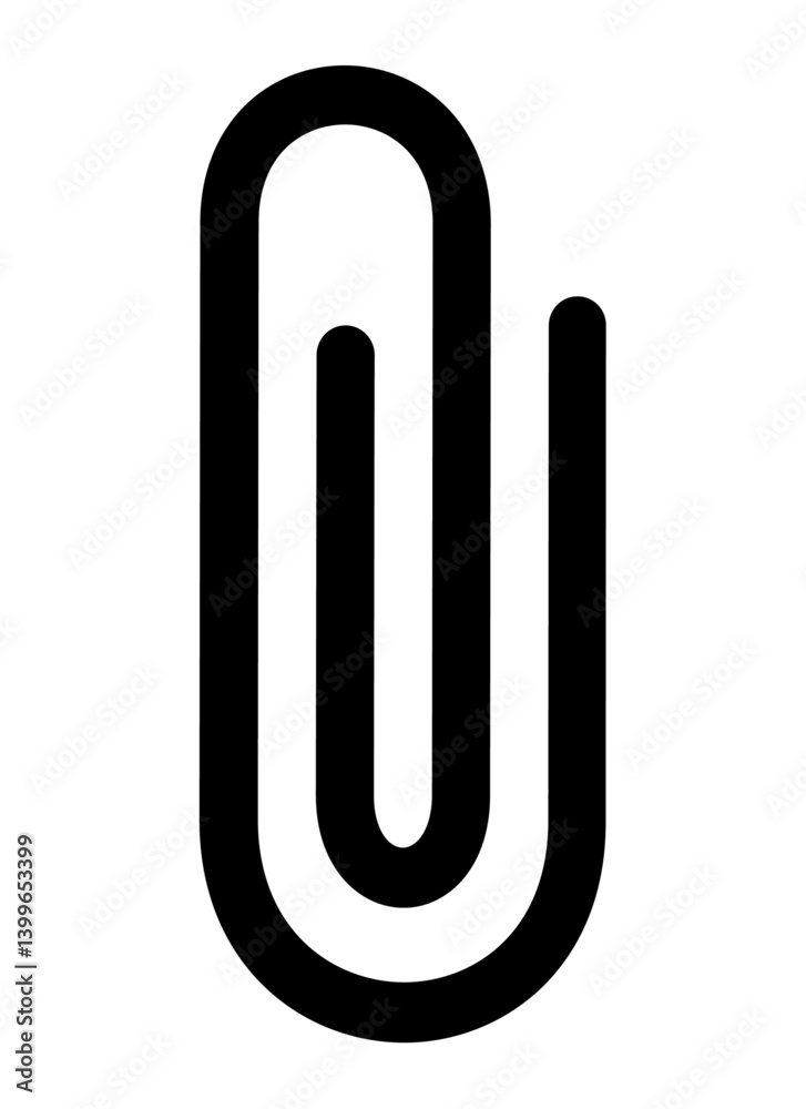 Paper clip icon. Simple outline style. Paperclip, attach, document clip, staple, fastener, page clamp, office concept. Thin line symbol. Vector isolated on white background. Paper clip icon. Simple outline style. Paperclip, attach, document clip, staple, fastener, page clamp, office concept. Thin line symbol. Vector isolated on white background.