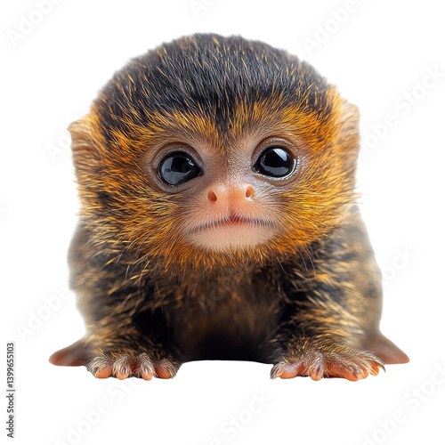 A pygmy marmoset isolated on white background photo