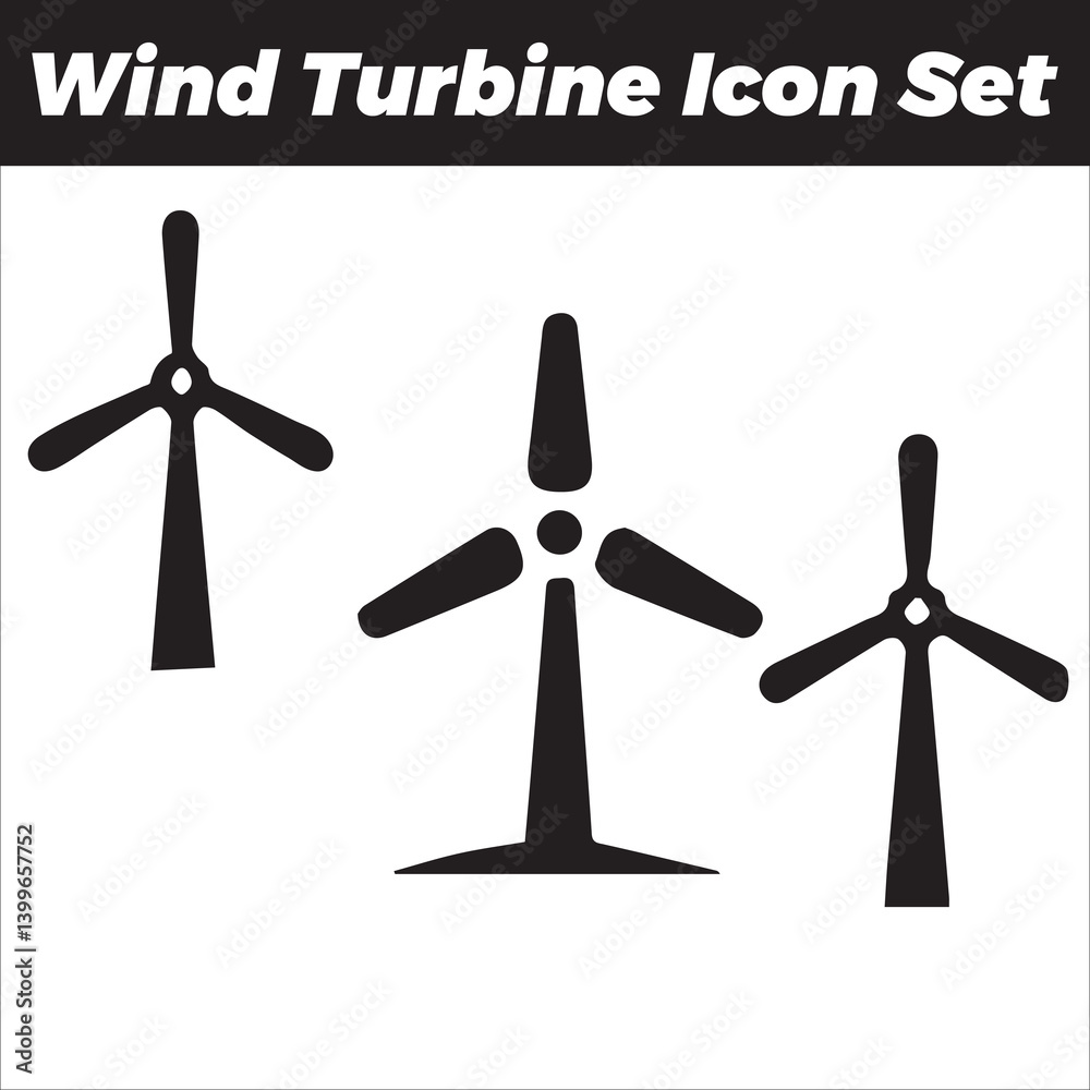 Wind Turbine Icon Set Wind Turbine Icon Set