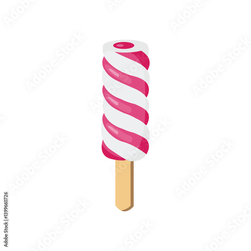 Vector illustration of ice cream with stick on white background, various kinds of ice cream with various flavors.