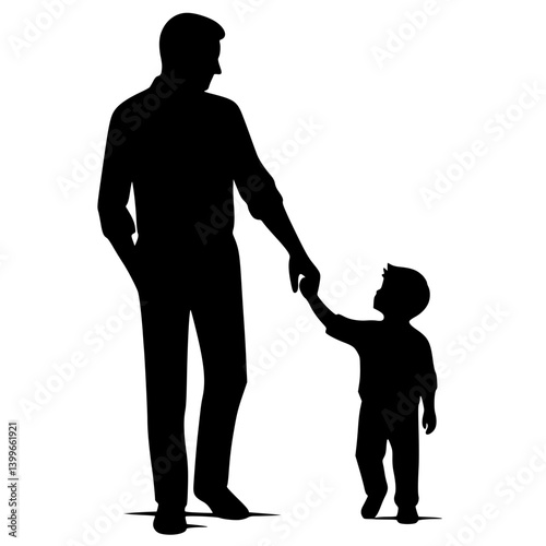 Silhouette of father and son