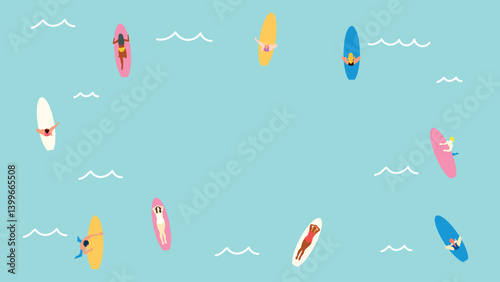 サーフィンの背景、文字スペース空白あり