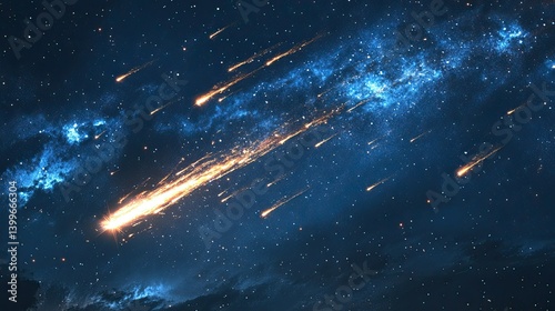Falling Star Overlay Night sky, galaxy effect, PNG format.
