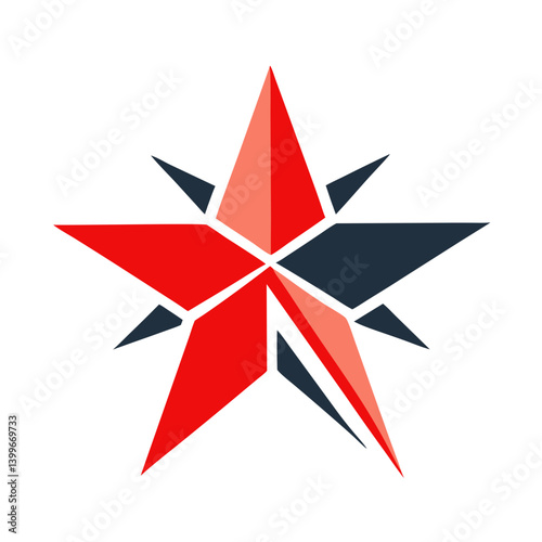 Abstract Star with Plane Logo Representing Travel, Aviation, and Exploration