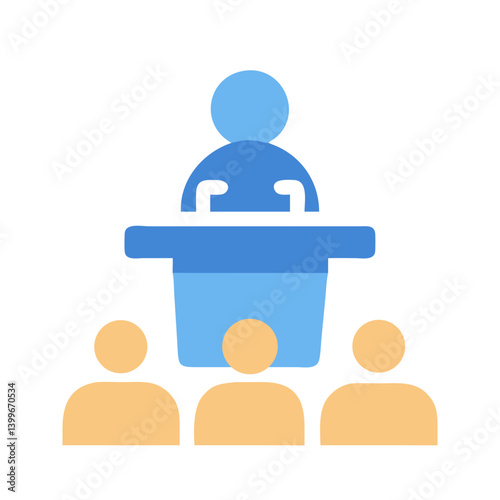 Conference Icon Representing Meetings, Events, and Professional Gatherings