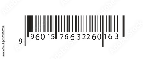 Black barcode, tag for products, bar code icon isolated on white background,