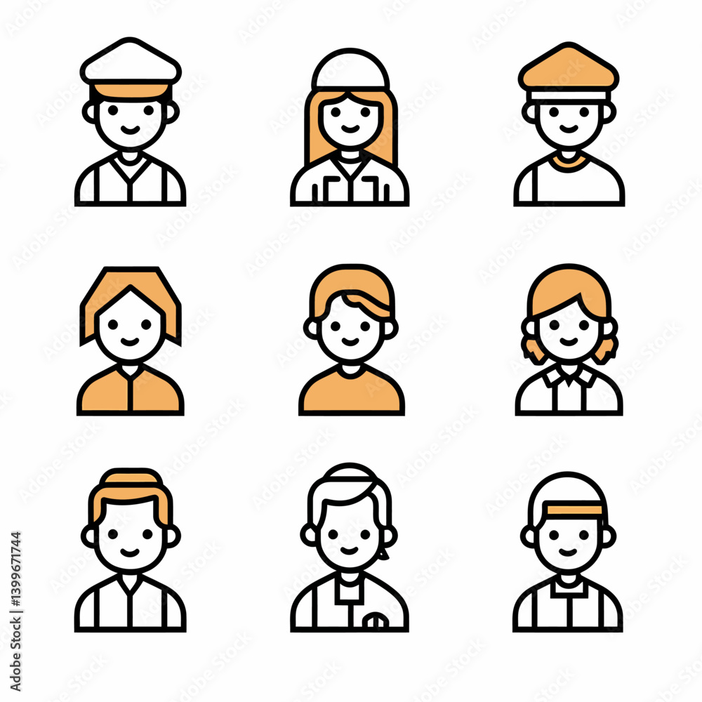 Set of People Icon. Professions and Avatars. Set of People Icon. Professions and Avatars.