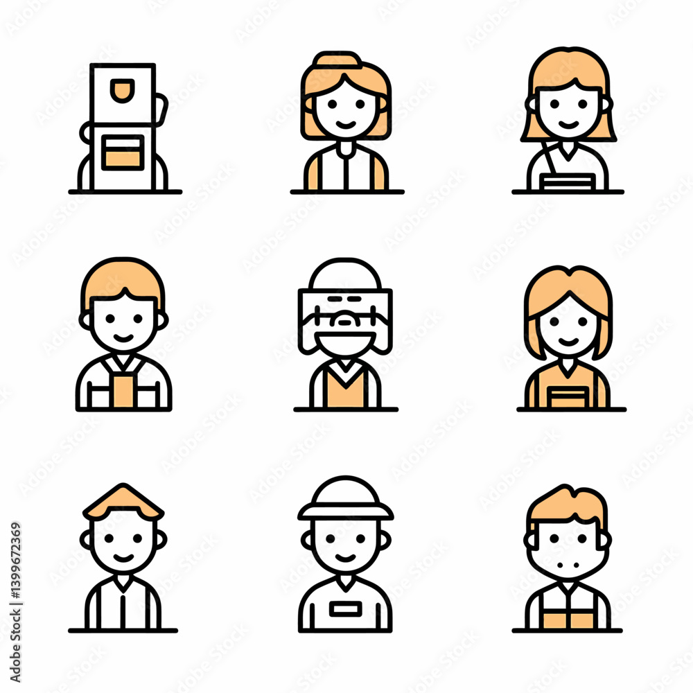 Set of Profession Avatars Icons Set of Profession Avatars Icons